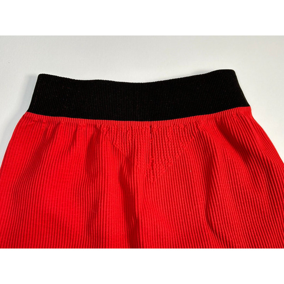Free People Intimately Biker Shorts Ribbed Knit Pull On High Waisted Red Black 6 - Picture 4 of 6